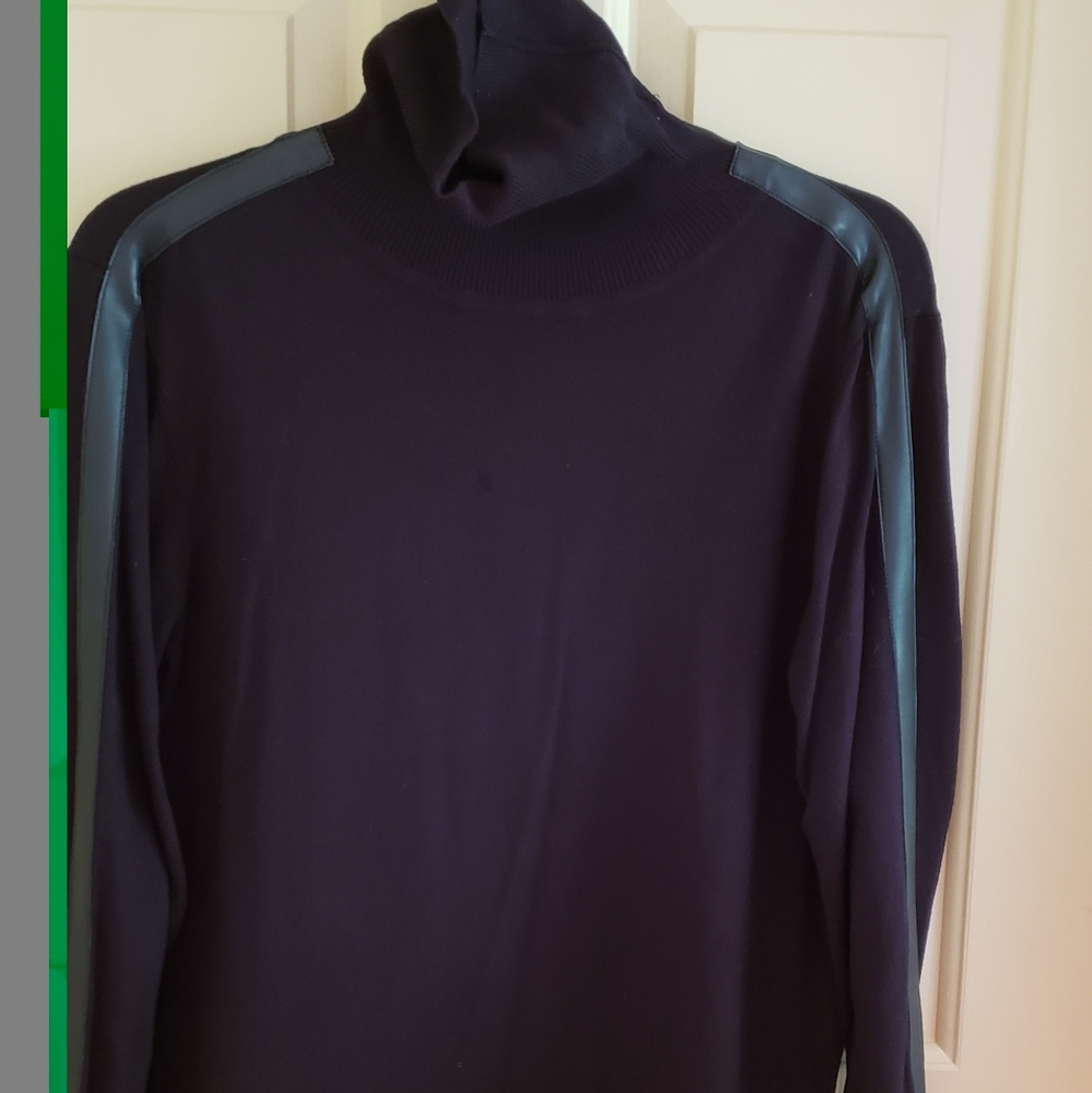 Calvin Klein leather trim turtleneck